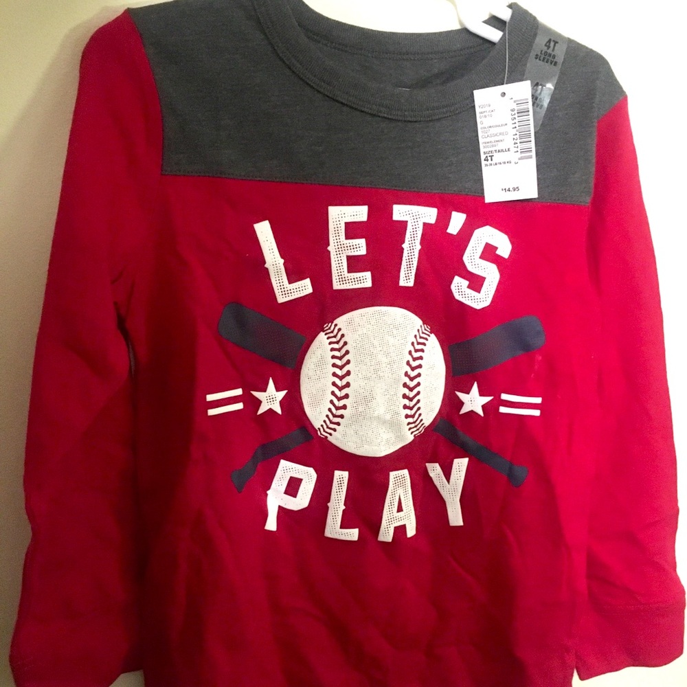 The Children’s Place 4T long sleeve shirt Red NWT